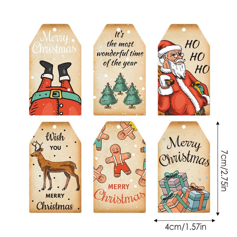 Christmas Tags With String 60 Pieces Christmas Tag Decoration Christmas Tags Christmas Decoration Tags Christmas Cartoon Labels