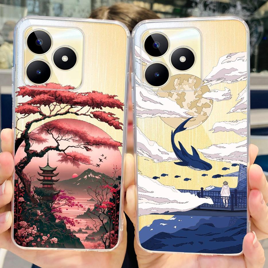 For Realme C51 C53 Case New Fashion Painted Cover Soft Silicone Phone Case For Realme C53 C 51 RealmeC51 RealmeC53 Fundas Bumper
