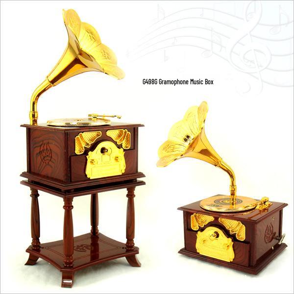 Vintage Grammophon Spieluhr - Aufziehbares rotierendes Ornament und kreatives Geburtstagsgeschenk Musikinstrument