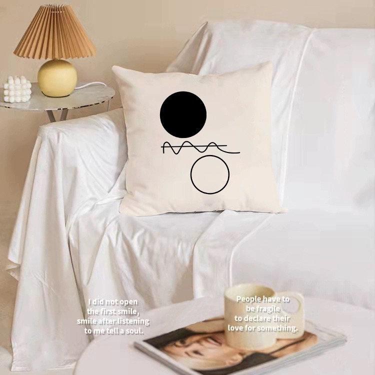 Nordic Black and White Pillow Sofa Living Room Bedroom Pillow Office Bedside Back Simple and Atmospheric Home Decoration