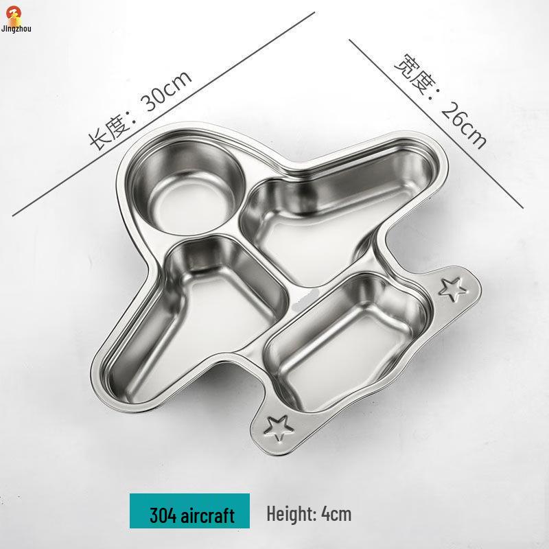 Jingzhou 304 Stainless Steel Kids Multi-Compartment Meal Plate