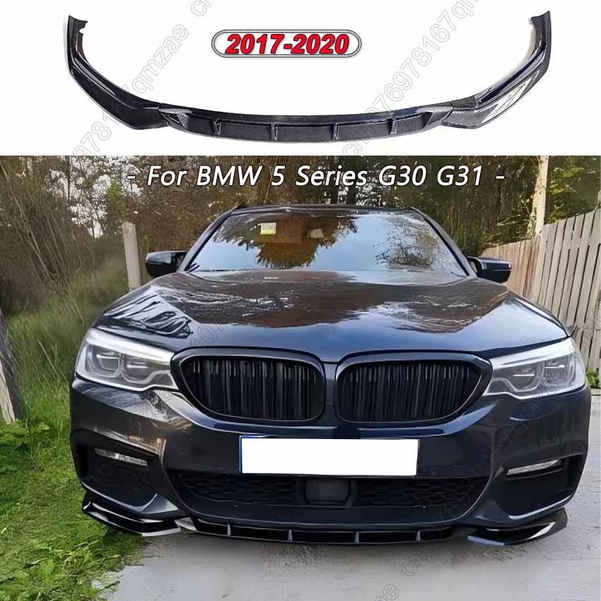 Für BMW 5 G30 G31 525i 530i 530d 540i M 2017-2020 Auto Frontstoßstange Lippe Kinnschutz Diffusor Abdeckung Deflektor Karosserie-Kits Glanzschwarz