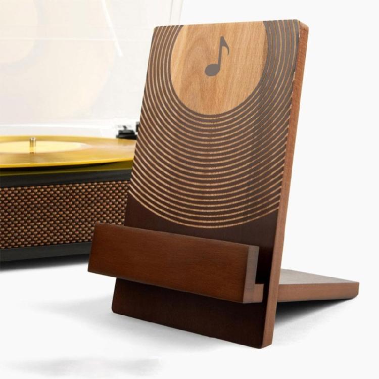 Elegante Supporto Espositore per Raccolta Dischi Base Robusta in Legno Organizzatori Portatili da Scrivania per Organizzazione Album