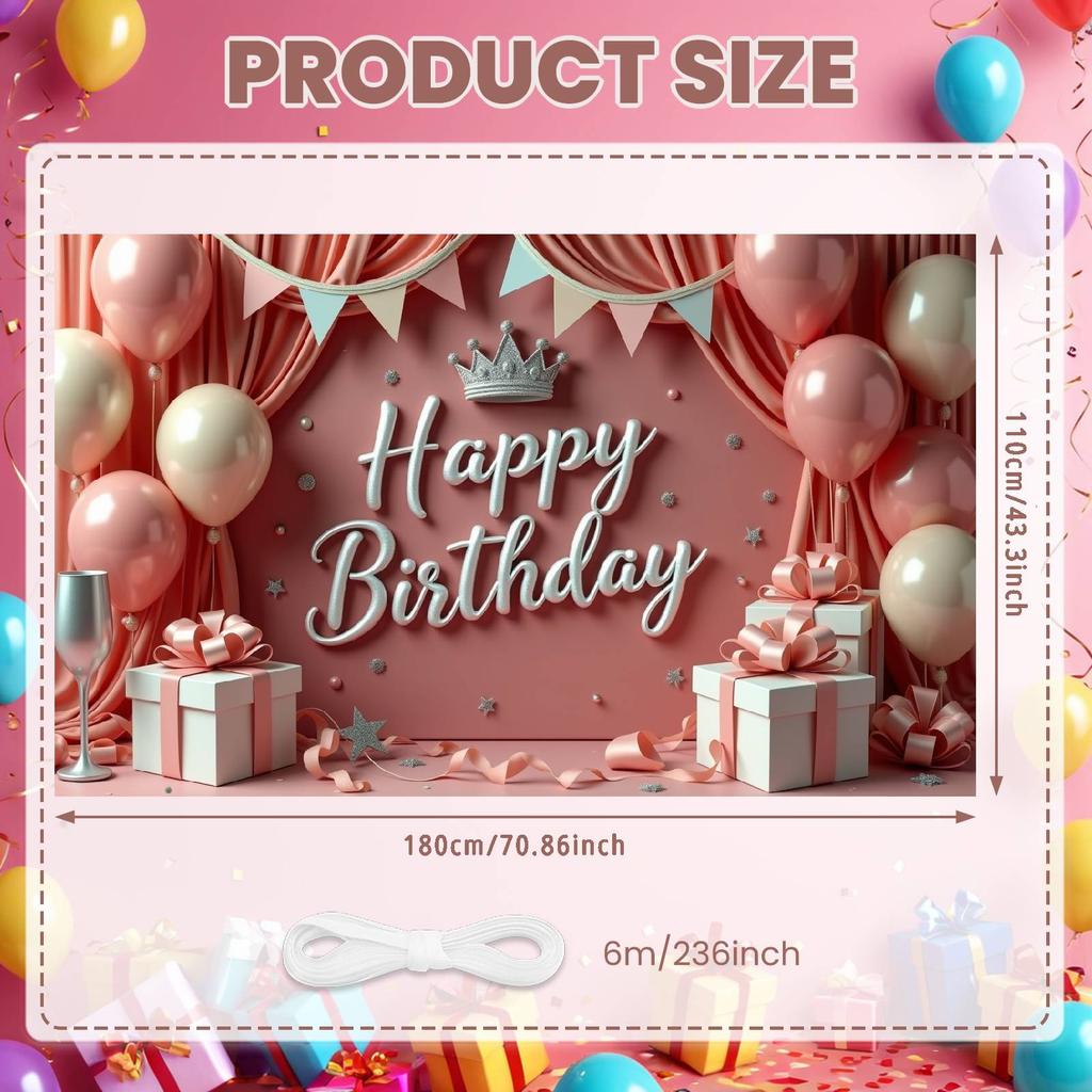 Birthday Event Display Luxurious Birthday Photo Background Display Golden Crown Birthday Party Banner For Private Party