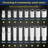 32Pcs 1/4" Drive Socket Set 6-13mm 6 Point Design Deep and Shallow Socket Set Rustproof Drive Metric Socket with Storage Holders