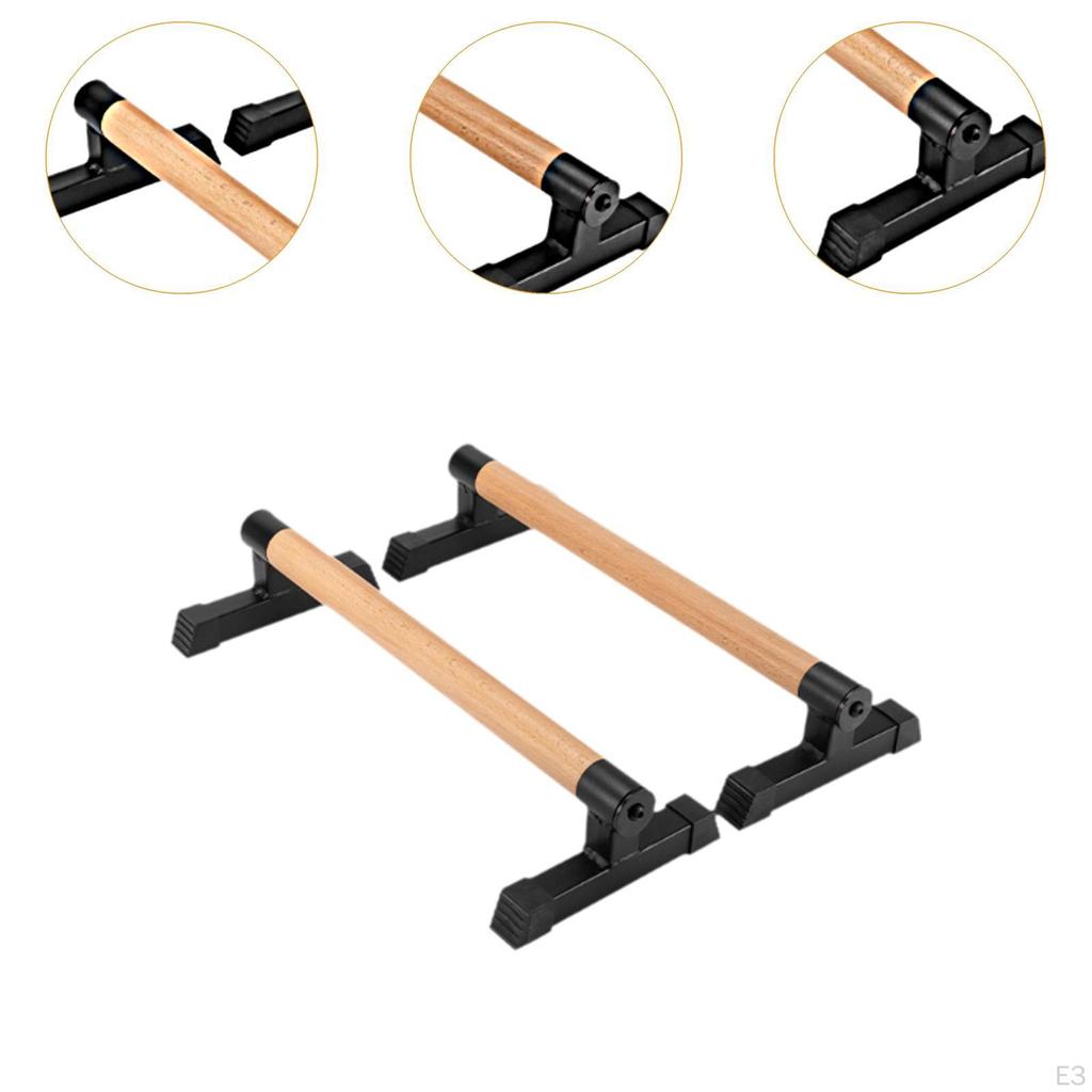 2 Pieces Wood Push Up Bar Floor Handle for Men Women Anti Skid Handstand Grips