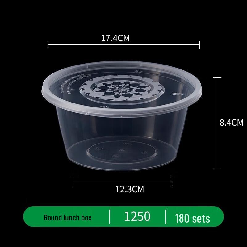 

MiaoJie Disposable Round Plastic Meal Box with Lid