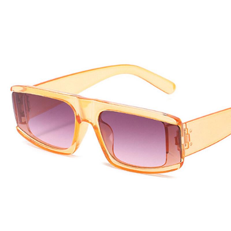 Vintage Rechteckige Sonnenbrille Damen Mode nicht-polarisiert Quadratisch Kleiner Rahmen Spiegel Sonnenbrille Einteilige Sonnenbrille Weiblich