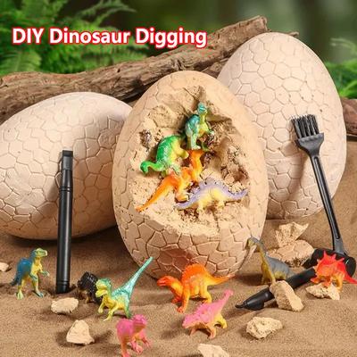 Dino Egg Smashers Excavation Kit ,Unique Dinosaurs In Jumbo Egg, STEM Toys for 5 Year Old Boys, Easter Party Favors & Dinosaur Crafts