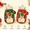 Decorative Magnetic Tool for Fridge Christmas Glove Bottle Opener, Shape Remover with Backing, Holiday Kitchen Gadget Accessories Durable Zinc