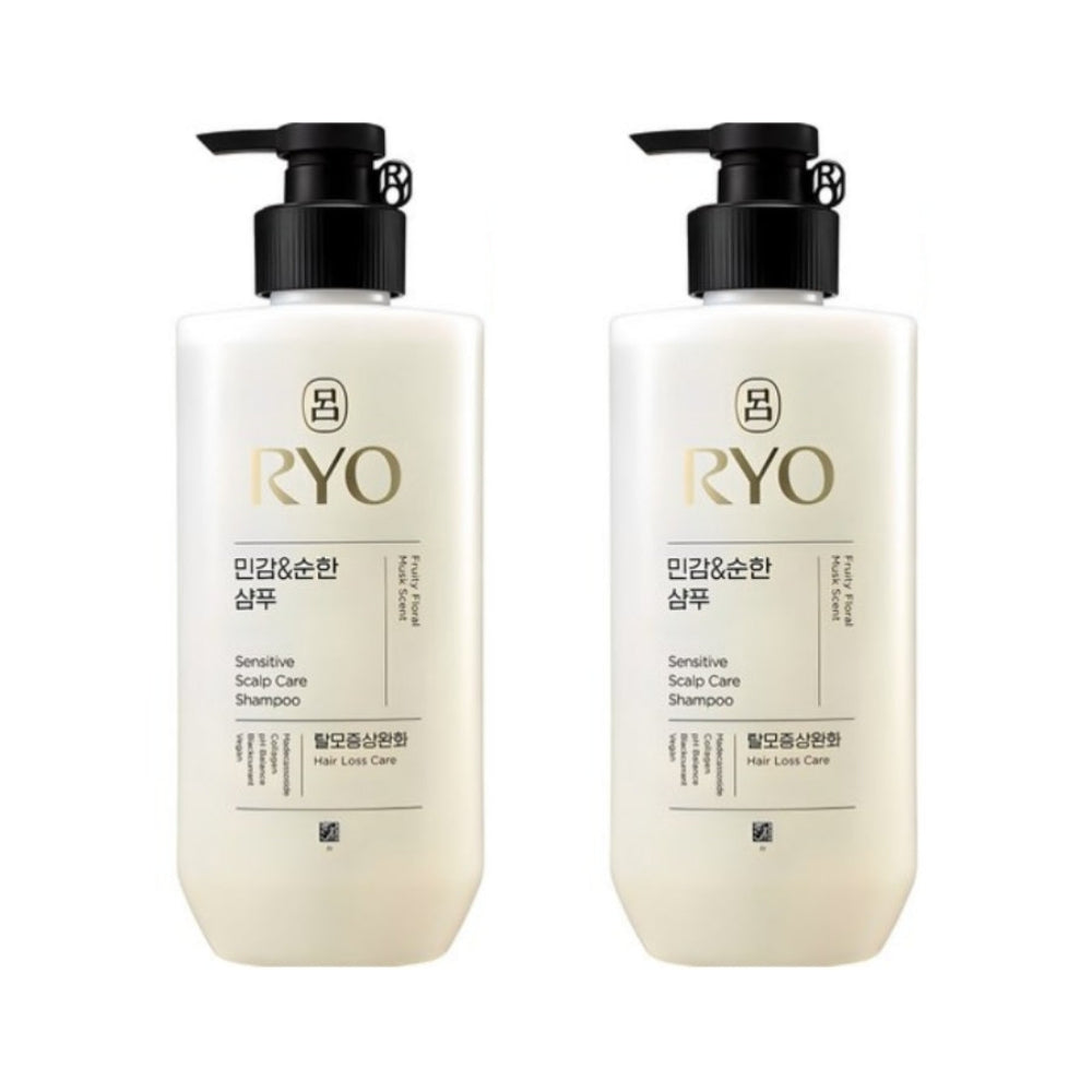 Ryo Sensitive Scalp Care Shampoo for Hair Loss 480ml*1Pc/2Pcs