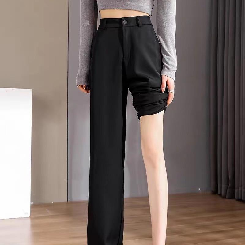 Black Suit Pants Women's Pants Pants Small Women's Pants Drape Straight-leg Pants Professional Pipe Pants Wide Legs