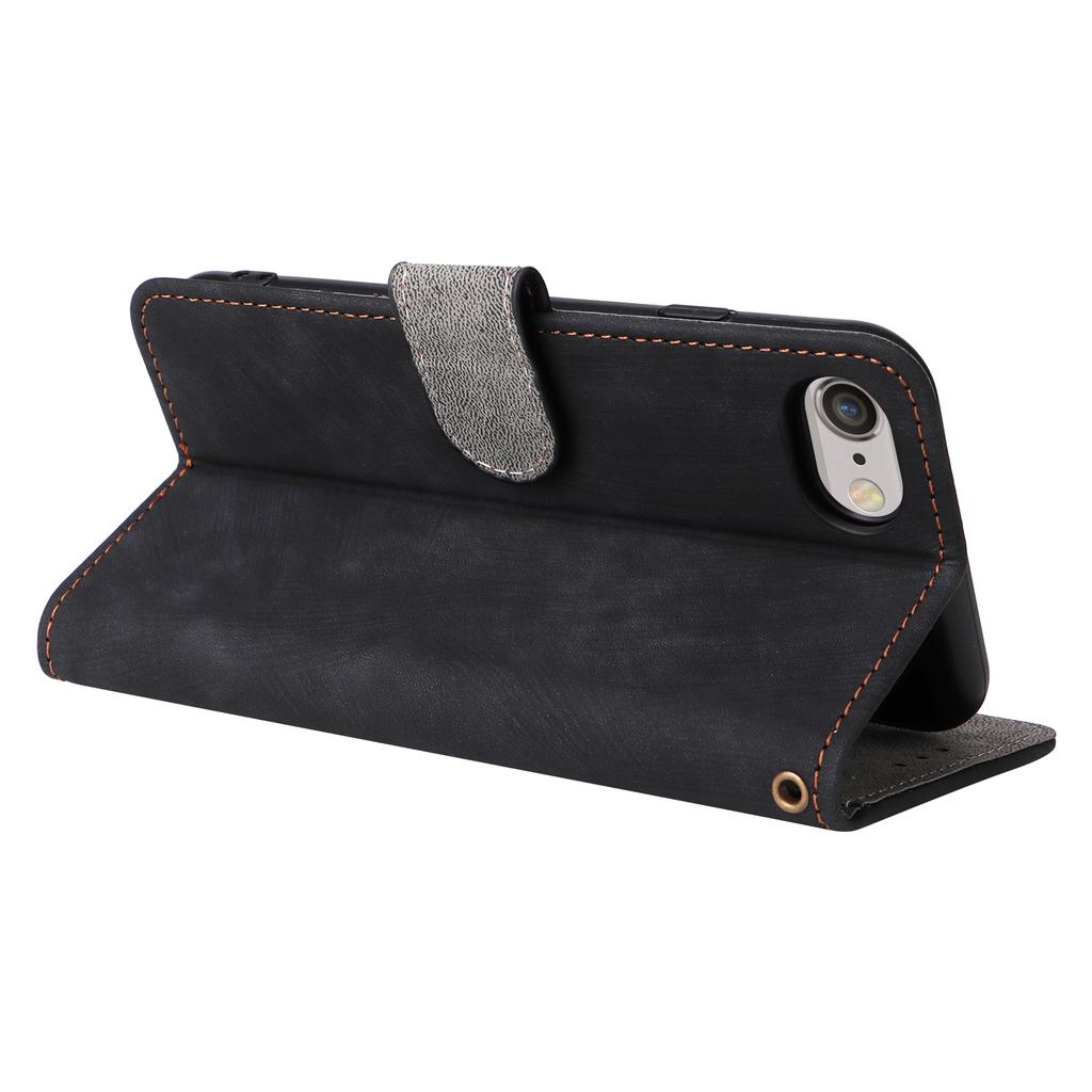 For iPhone 6/6s/7/8/SE (2020)/SE (2022) Case RFID Blocking Wallet Phone Cover with Strap