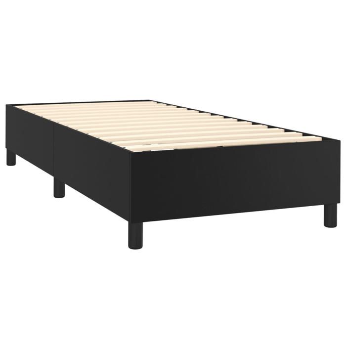 Maison Exclusive - Sommier à lattes de lit avec matelas Noir 90x200 cm Similicuir