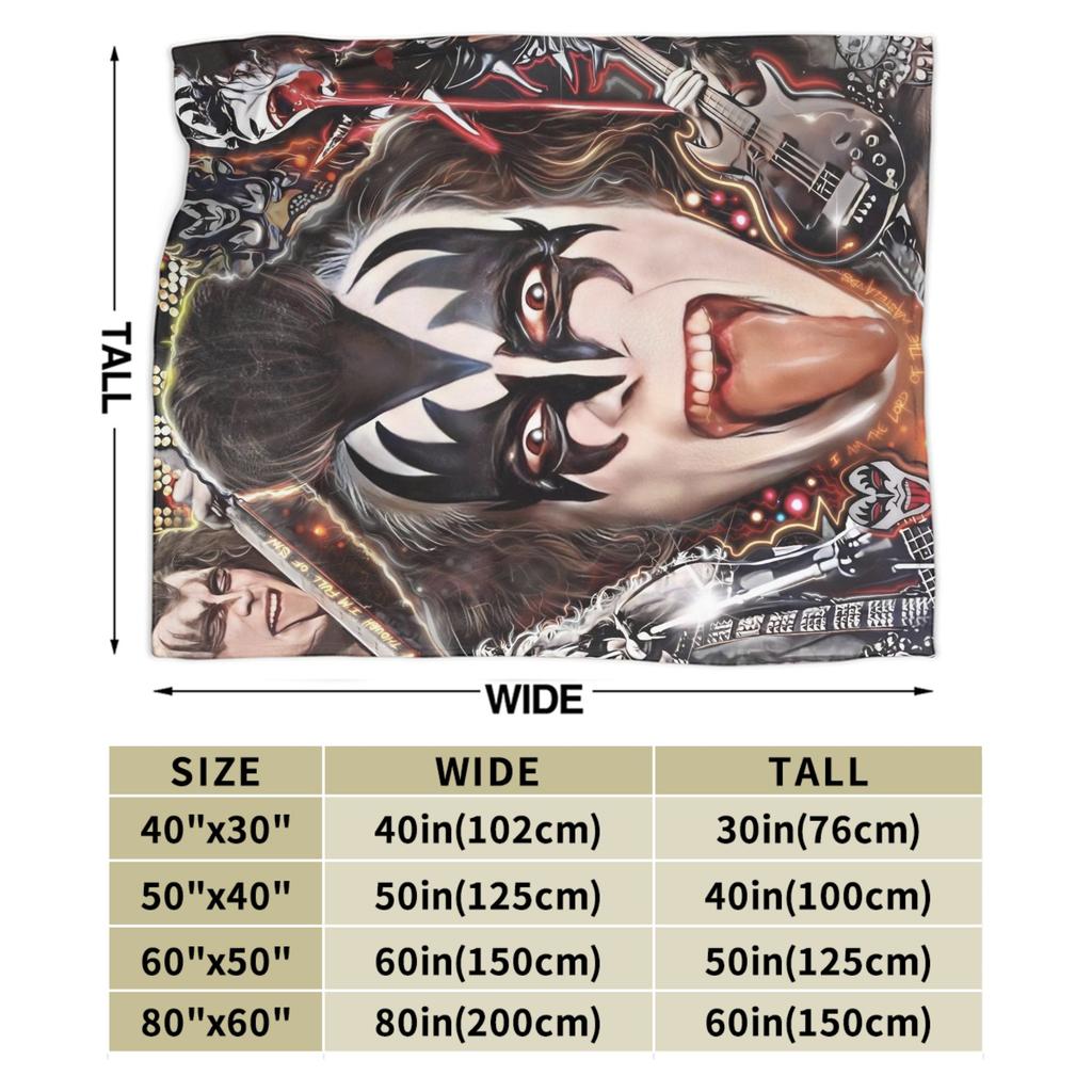 Kiss American Rock Band Blanket  Soft Warm Novelty Plush Throw Blanket For Home Decor Travel Flannel Bedspread Bed Cover