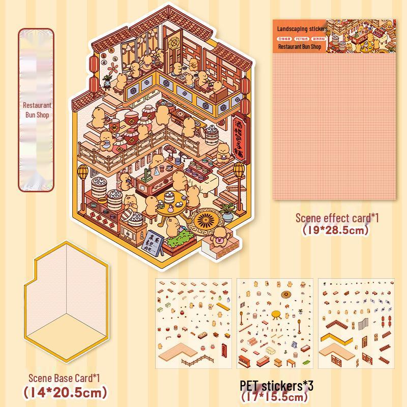 3D Miniature Scene Collage Stickers: Cute Decompression Handbook Stickers