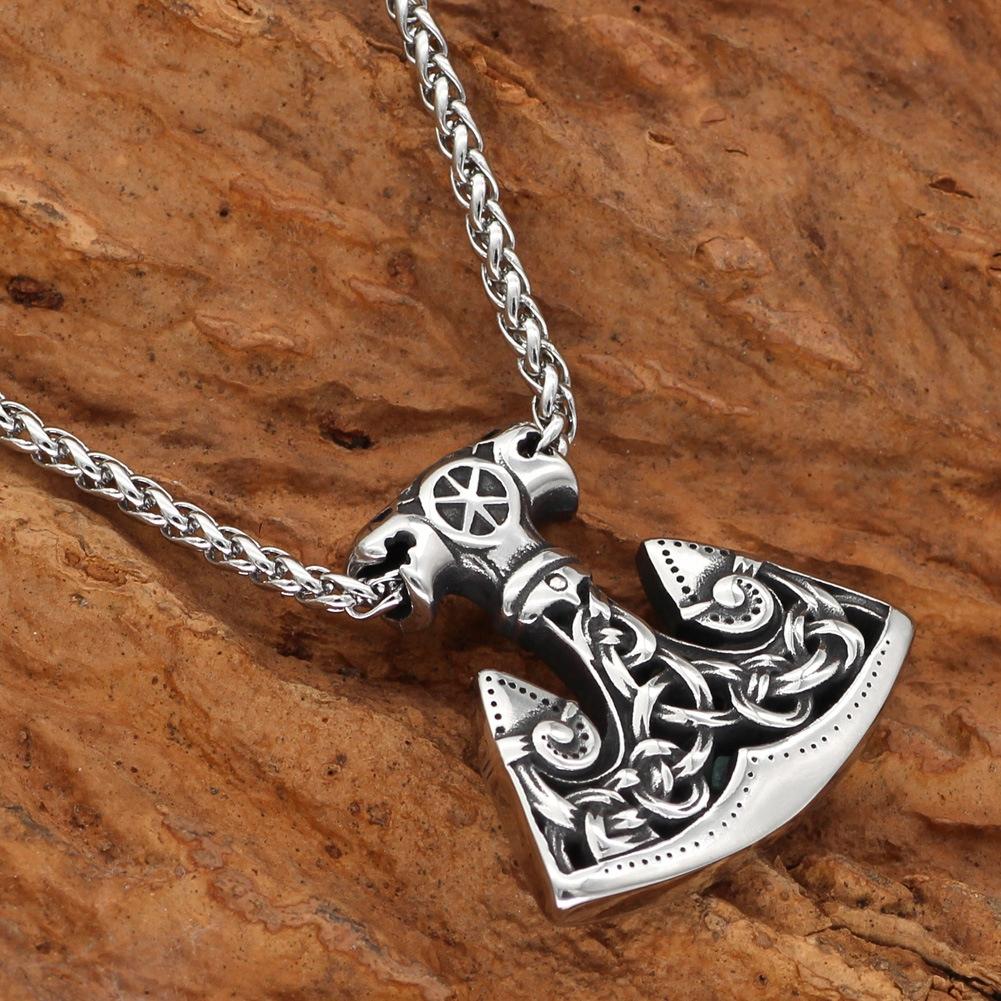 Men's Necklace Thor's Hammer Thick Snakes Viking 304