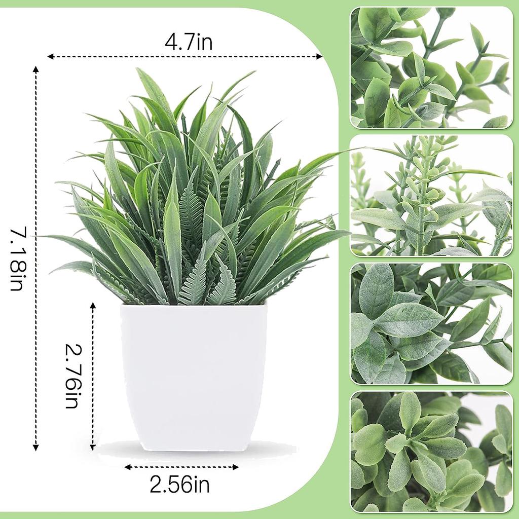 Simulated Green Plants, Frost-Hung Lavender, Potted Plants, Home Furnishing, Living Room Decoration Plastic, Small Bonsai, Eucalyptus Fake Plants