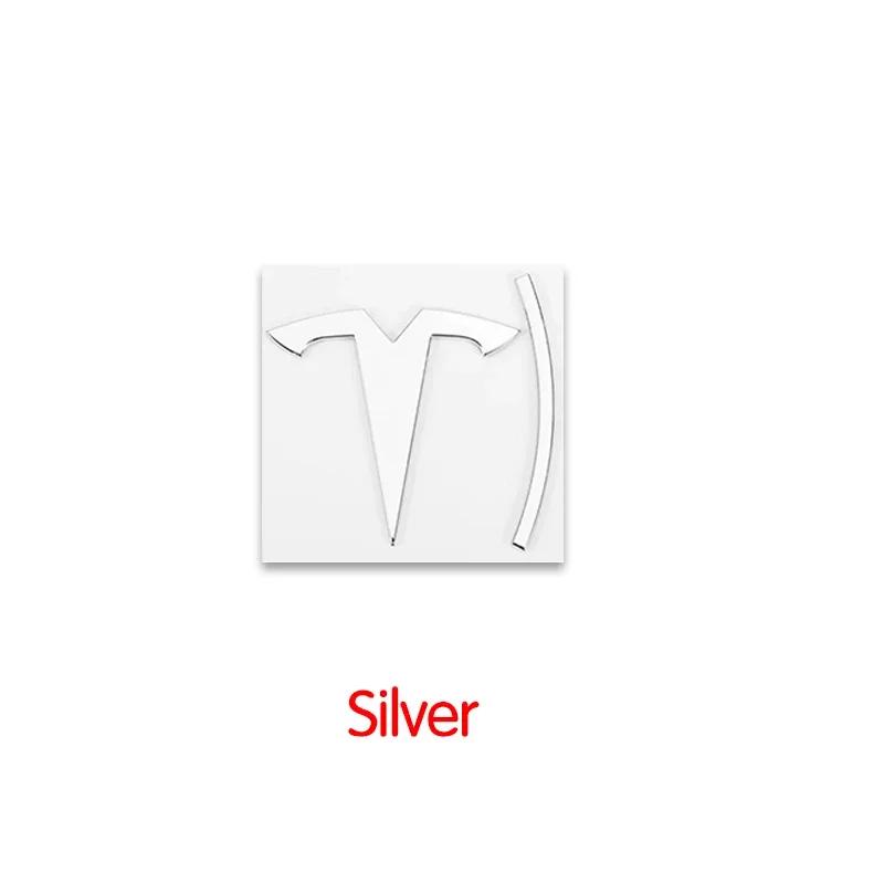 

For Tesla- Car Front Emblem Rear Trunk Emblem Suitable for Model 3 Mode Y metal logo replacement rear and rear logos blackening