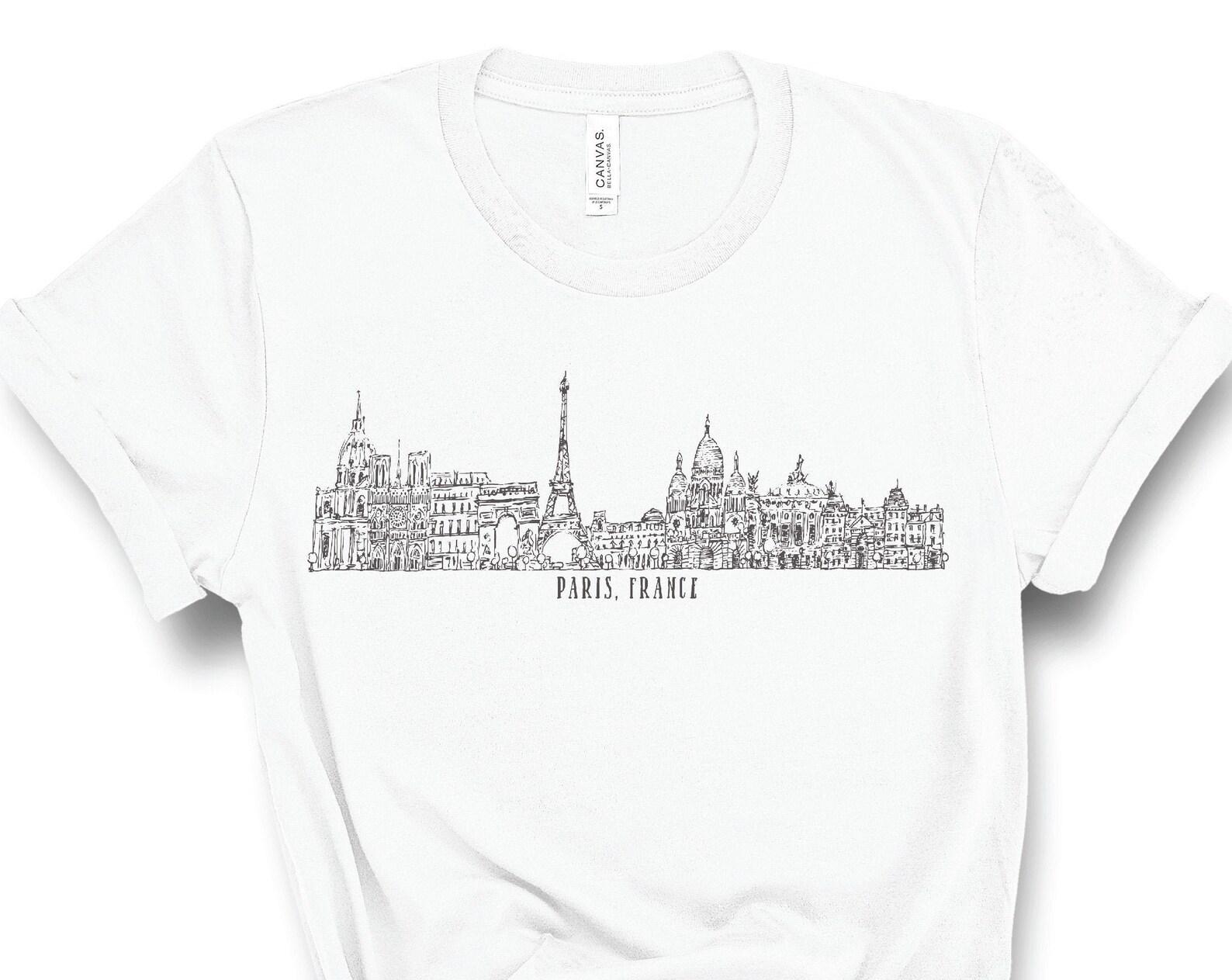 Paris T-shirt, Eiffel Tower T-Shirt, Travel Clothing T-Shirt, Women s Paris T-Shirt, Paris Tees, Paris Skyline, France Shirt, Vintage Shirt S