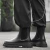 Hot Sale High-Top Shoes Men's Classic Retro Leather Chelsea Boots Men Fashion Slip On Ankle Boot Mens Casual British Style Flats