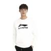 Li Ning Sports Trend Series Casual Minimalist Solid Color Round Neck Pullover Loose Sweatshirt Men sweatshirt Off-White AWDV243-1