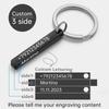 3D Bar Stainless Steel Personalize Keychains Engrave Text Name Date Logo Keyrings Customized Key Chain Rings Christmas Gift P039