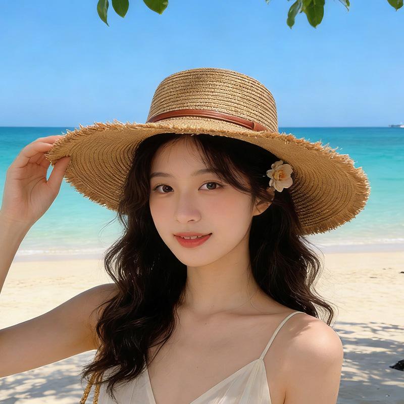 

2026 new summer sun hat big brim straw hat women s seaside beach sun protection woven hat M（56-58cm）