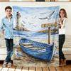 Sea Turtle and Flower Flannel Blanket Soft Cozy Throws Napping Travel Use