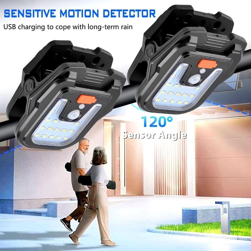 Solarbetriebene Solar-Gartenleuchte 4 Lichtmodi Clip-Leuchte Tragbare Solar-Bewegungsleuchten Außen