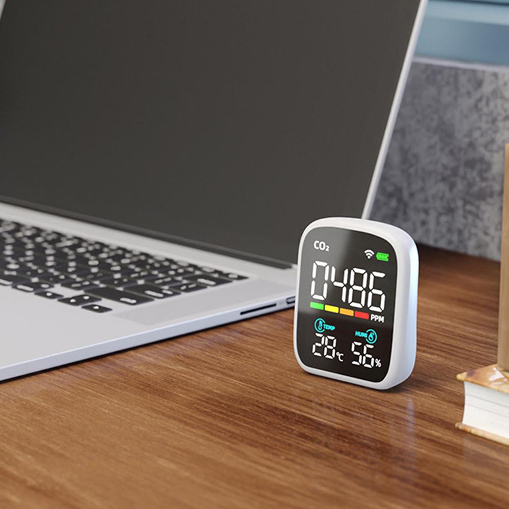New 3 IN 1 WiFi Air Quality Monitor Triple-Sensor Smart Home CO2 Meter Temperature Humidity Detector Multifunctional NDIR Infrared Sensor for Home