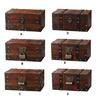 Multipurpose Decorative Jewelry Box With Compartment Dividers Safe Key Lock Wood Storage Cabinet