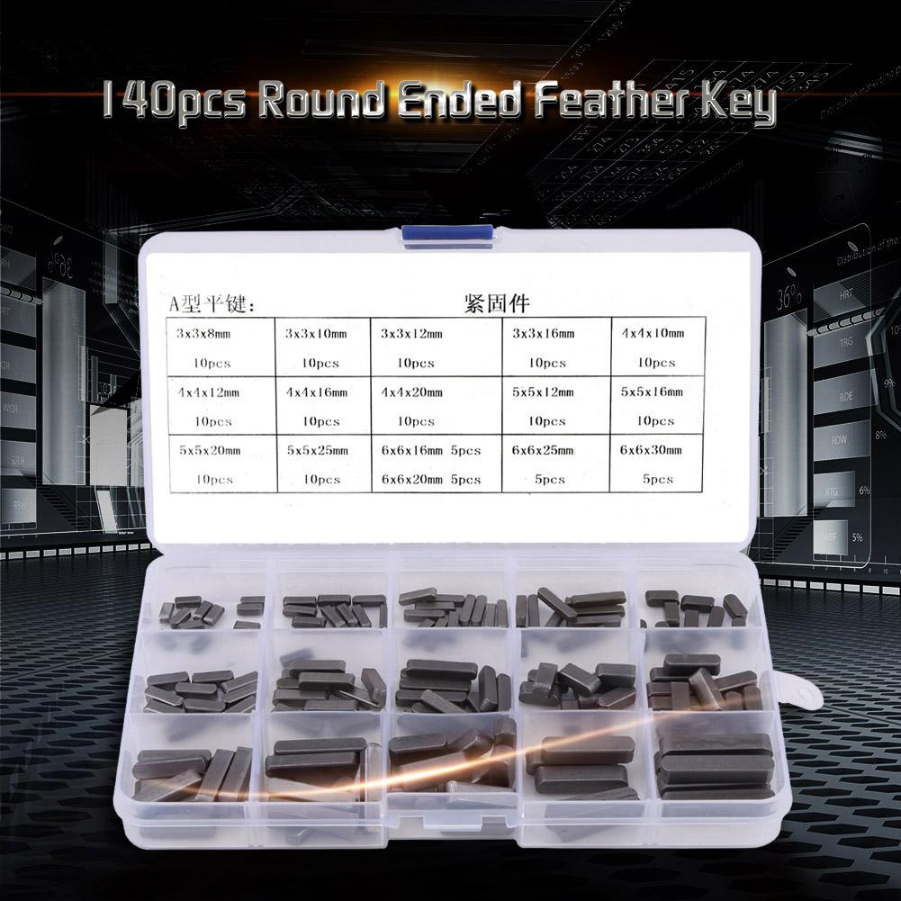 Parallel Key, 140pcs Round Ended   Key Parallel Drive Shaft Keys Set 8mm 10mm 12mm 16mm 20mm 25mm 30mm Key Stock, Nut   Assortment Sets