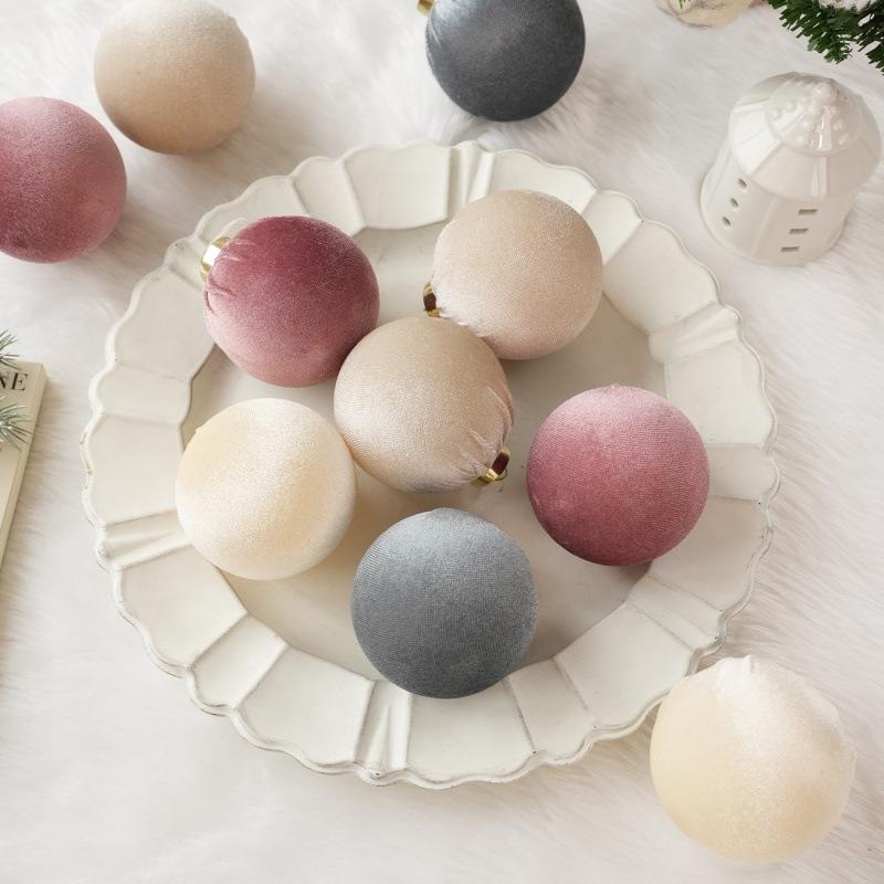 Velvet Fabric Christmas Tree Hanging Ornament - Decorative Ball