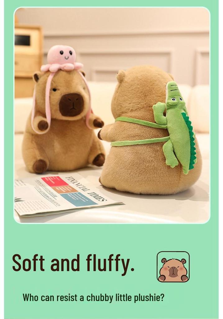 Capybara Plush Toy Hat Backpack - Adorable Gift for Girls