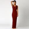 Bodycon Sleeveless Women Maxi Dress Oneck Casual Beach Long Tank Sundress