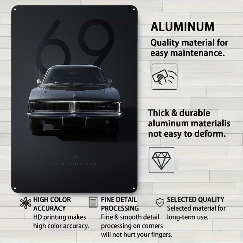 1969 Dodge Charger R/T Metal Signs Car Poster Decorations for Home Decor Items Custom Tinplate Sign for Wall Art Decoration Room