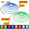 12V 24V LED Neon Light Strip Waterproof Neon Sign 6X12mm Silicone Rope Lights Flexible Lamp Decoration with DC Plug/2pin Wire