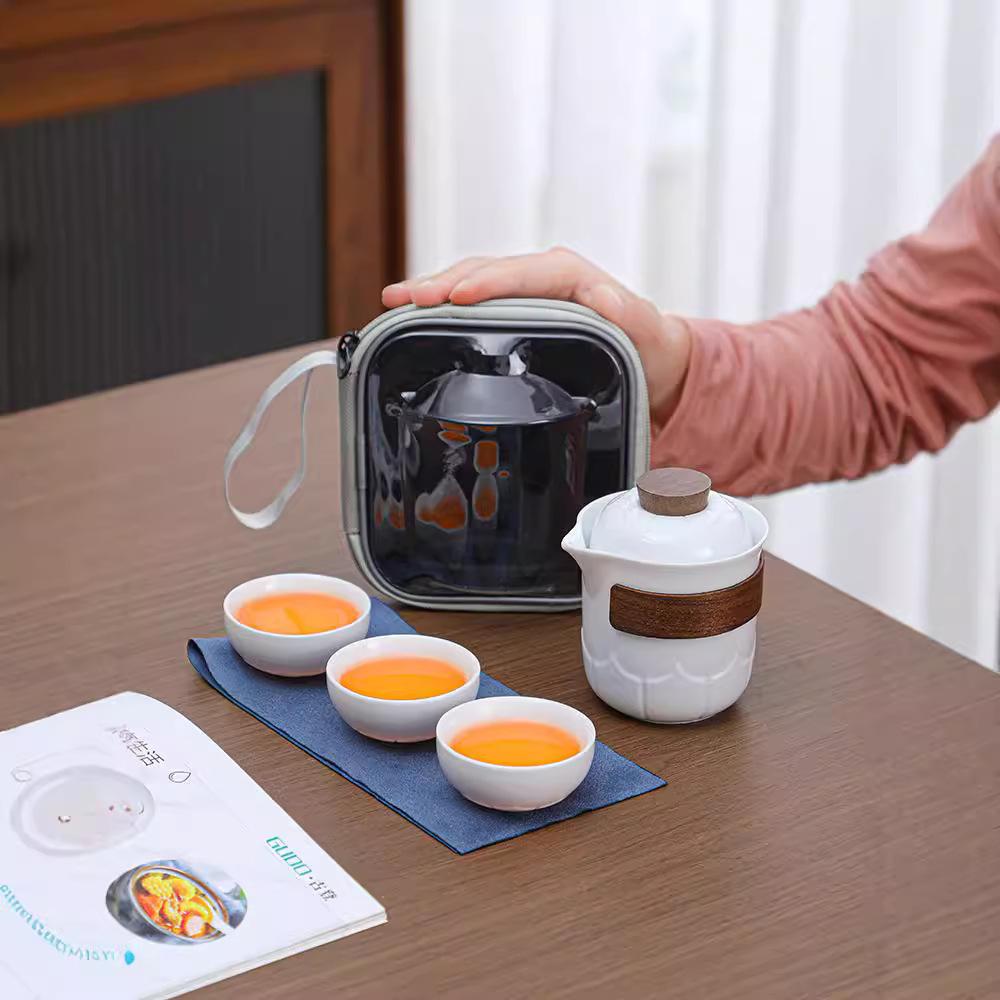 Outdoor Travel Kung Fu Tea Set Household Simple Portable Express Cup Company Opening Event Souvenir