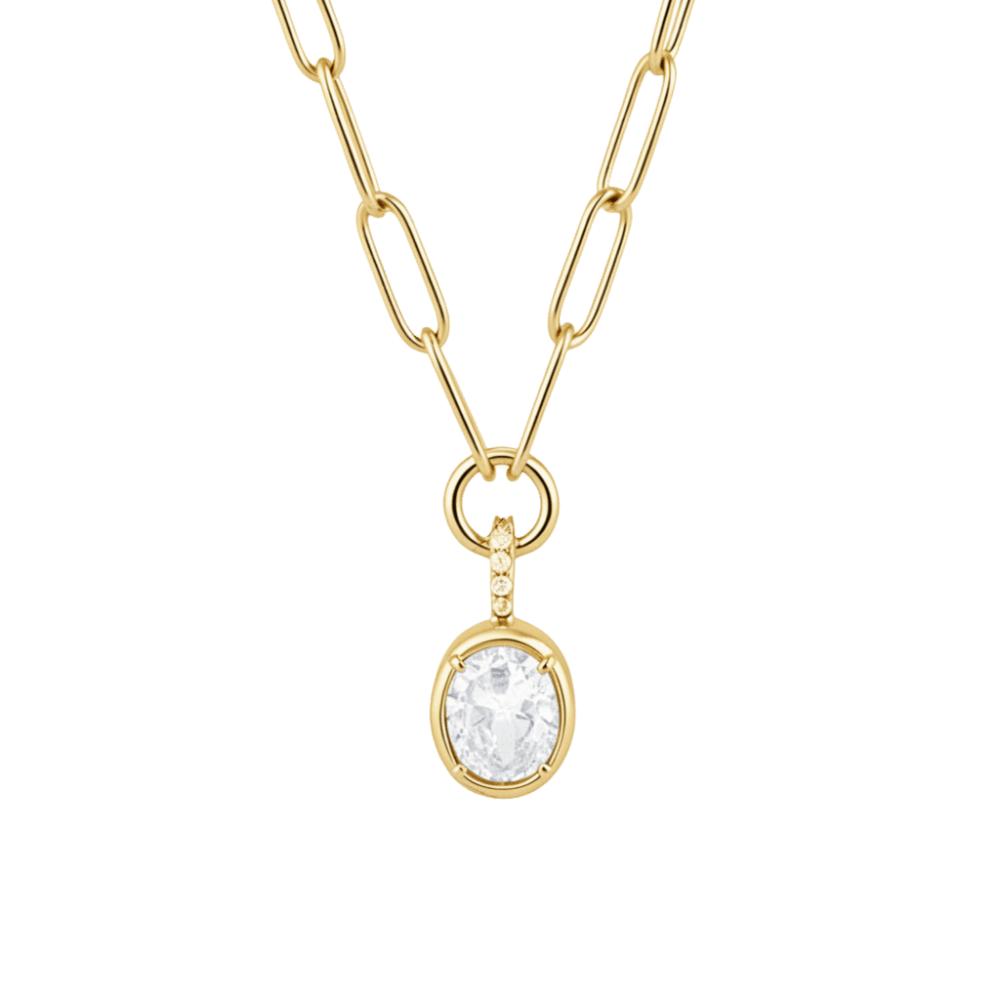 Waterproof Geometric Pendant Necklace PVD Plated Heart Pendant Necklace For Women