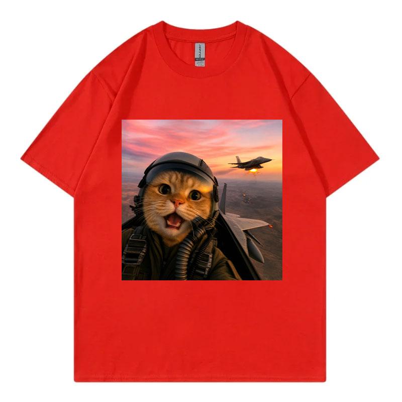Funny Flying Cat Meme Graphic T Shirts Unisex Unisex Clothing Kawai Fashion Tshirt Summer Casual 100cotton Short Sleeve Tshirts