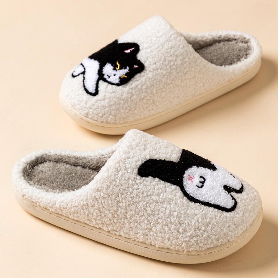 Children's Slippers Cute Cat Design Indoor Winter Warm Parent-child Shoes Comfortable Leisure Gift Home Shoes