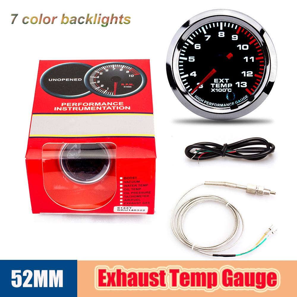 PSI Boost/PRM/Water Temp/Oil Temp/Oil Press/Voltage/Air Fuel Ratio/EGT 2"52mm Car Gauge 7Color LCD Digital Instrument Kit Holder