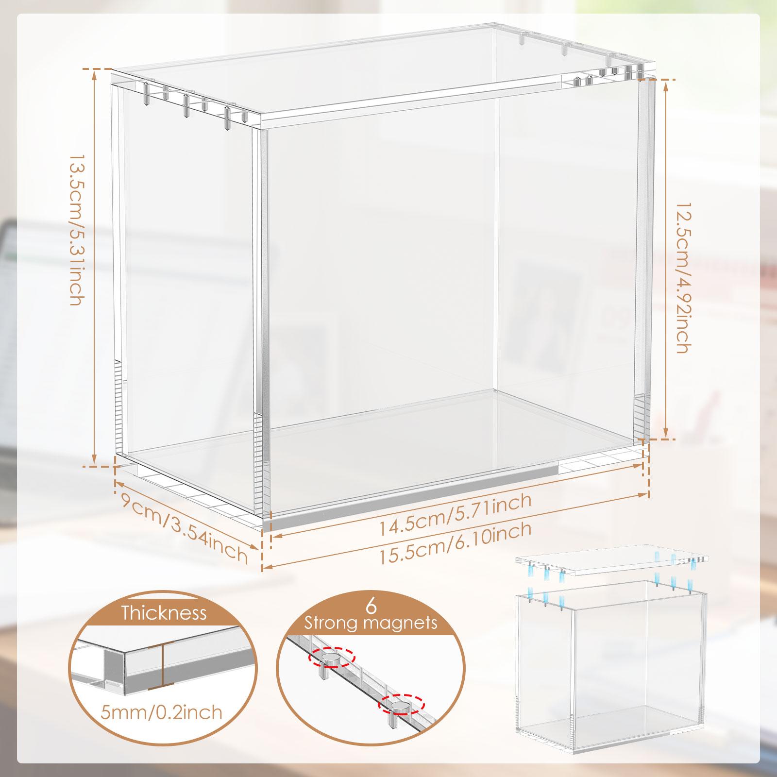 Transparent Acrylic Storage Box Magnetic Figurine Display Box Collection Figures Dustproof Storage Box Office Desktop Decoration