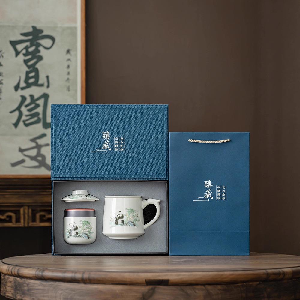 Travel tea set portable kung fu set outdoor office cup panda car bag business small gift water cup