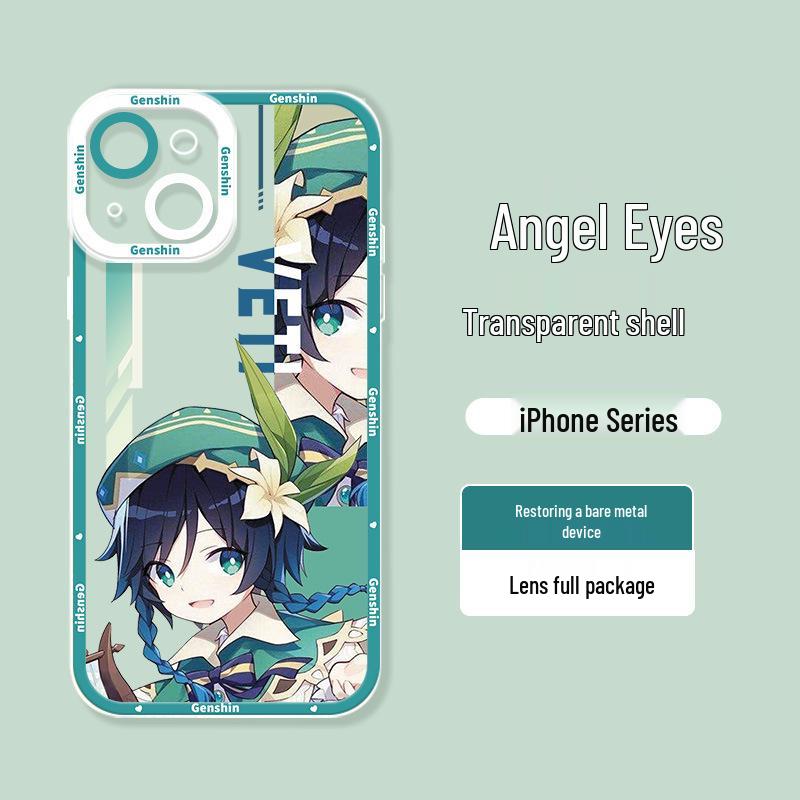 Genshin Impact iPhone 17 Case - Cartoon Venti & Klee Design for Apple 16/15