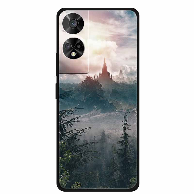 For TCL 50 5G Case Original Soft Silicone TPU Phone Cases Back Cover For TCL 50 XE 5G 50XE Fashion Planet New Coque Black Bumper