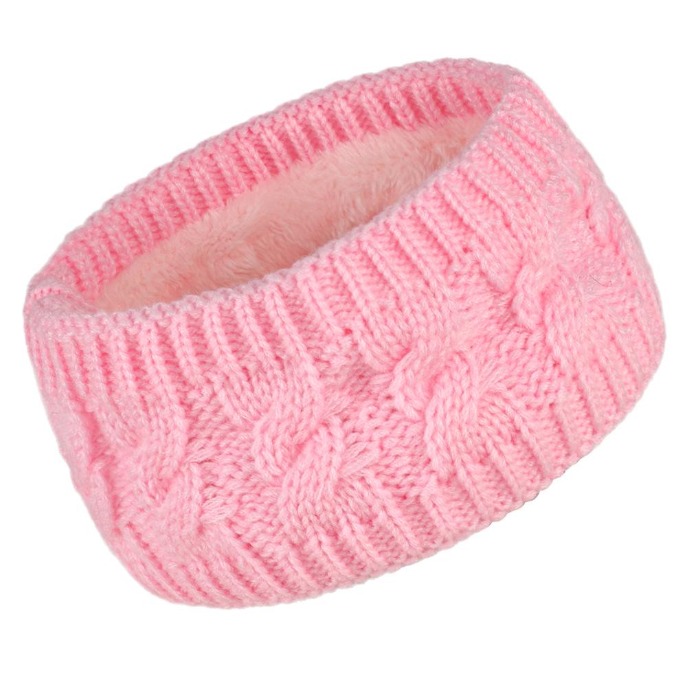 Women's Winter Cable Knit Headband with Velvet, Warm Wide Ear Protection for Sports