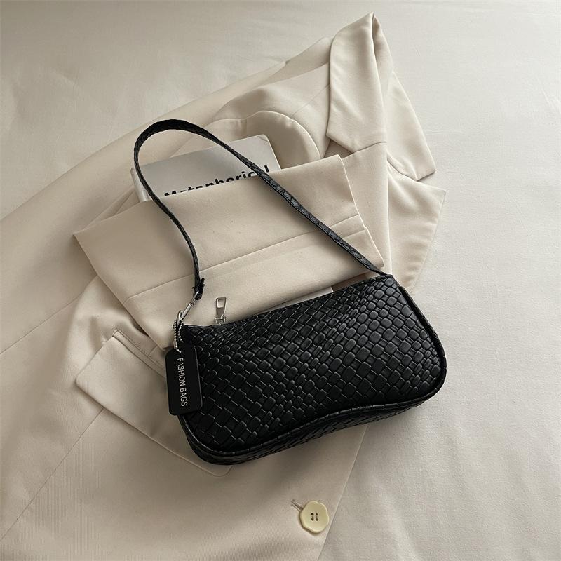 Minimalist Woven Large Capacity Casual Single Shoulder Handheld Handbag Small Square Bag