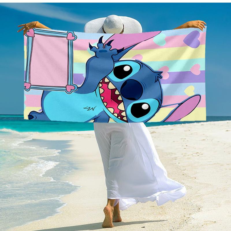 Ultra-Soft Beach Towel with Stitch Theme,Ideal for Pool - Camping, Diving - Perfect Travel Essential, Vibrant Beach Towel.